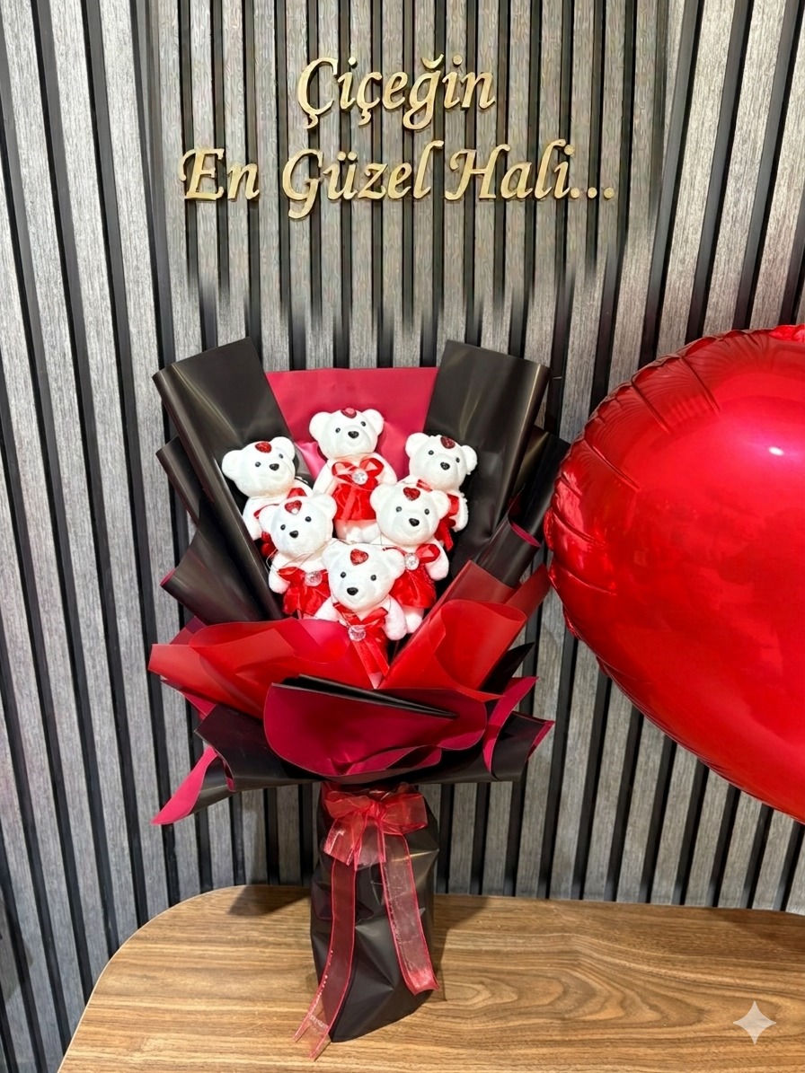 7 Ayıcıklı Ledli Buket 