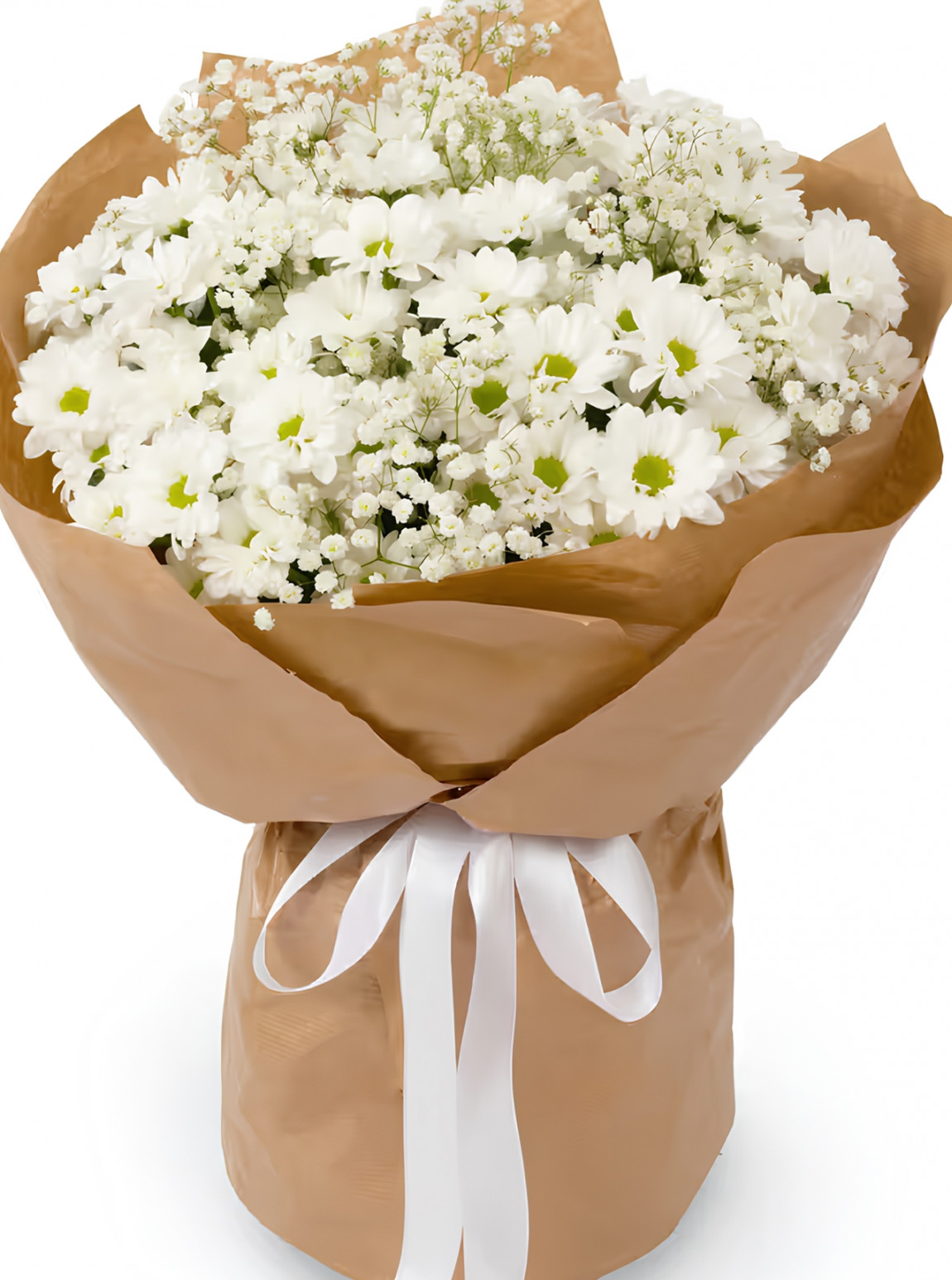 Kraft Kağıtta Papatya Buketi