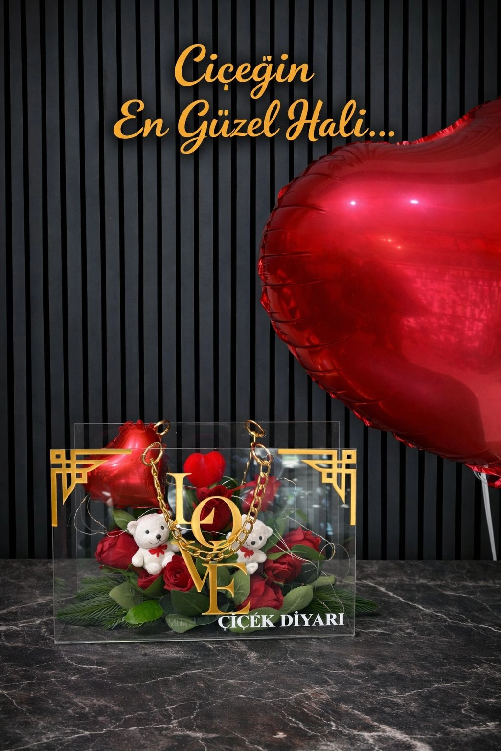 Love Çanta Ayı Peluş Ayılar Güller Ve Kalpler Ledli