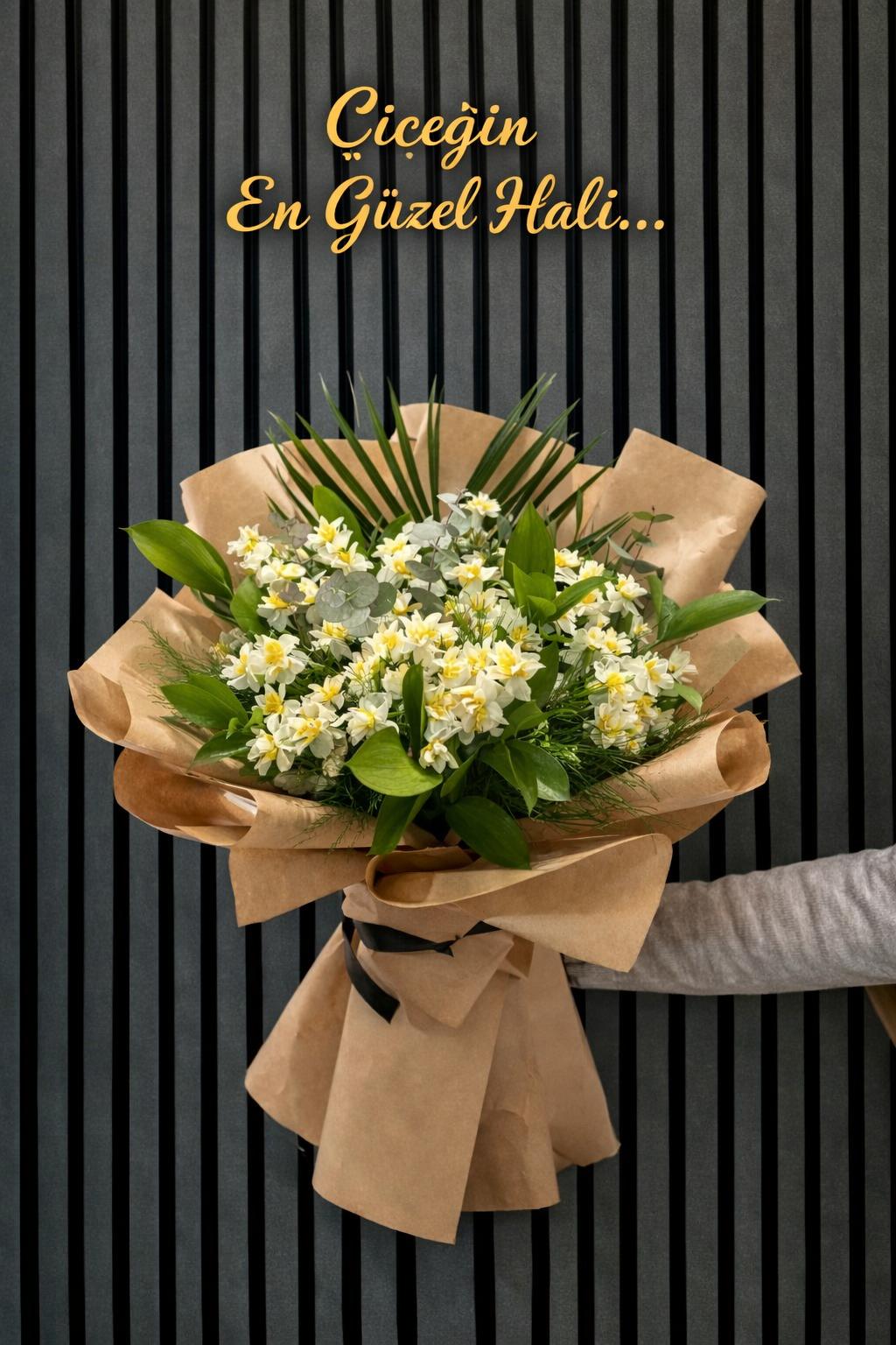 Lüx Ithal Nergis Buketi Premium Aranjman