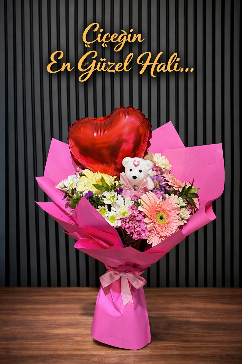 Premium Canlı Ithal Karışık Buket Balon Hediyeli