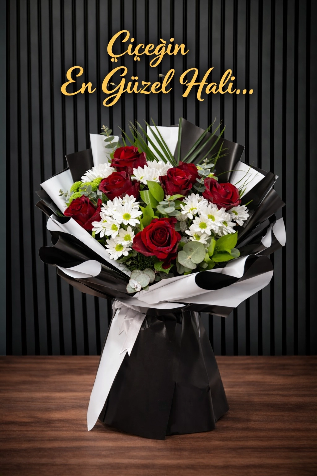 Premium Lüx Ithal Bol Gül Bol Papatya Buketi 