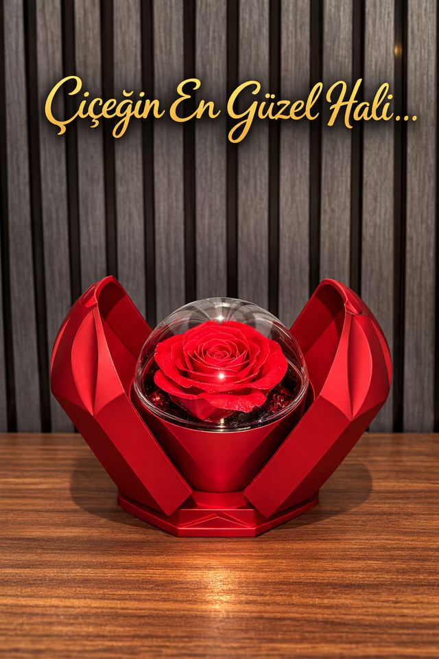 Premium Lüx Yüzük Koymak Için Çerkmeceli Şoklu Gül