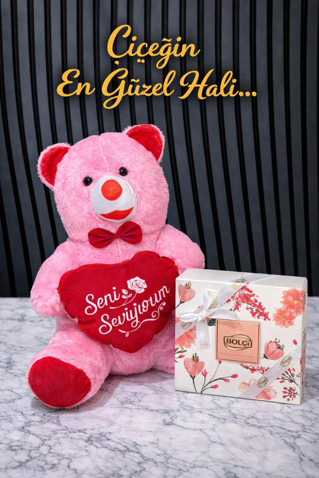 Premium Peluş Ayıcık Ve Çikolata