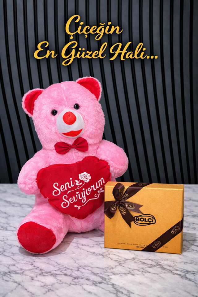 Premium Peluş Ayıcık Ve Çikolata