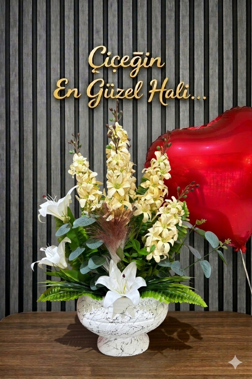 Premium Seramik Saksı Şebboy Ve Kazablanka Vip Ürün