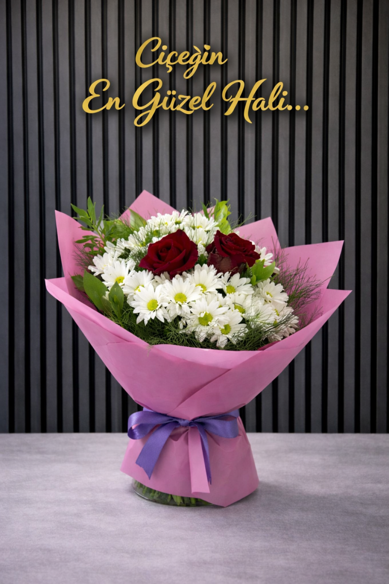 2 Adet Gül Ve Bol Papatya Buketi 