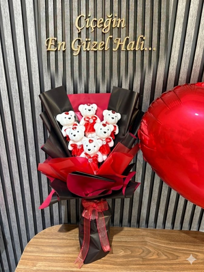 7 Ayıcıklı Ledli Buket 