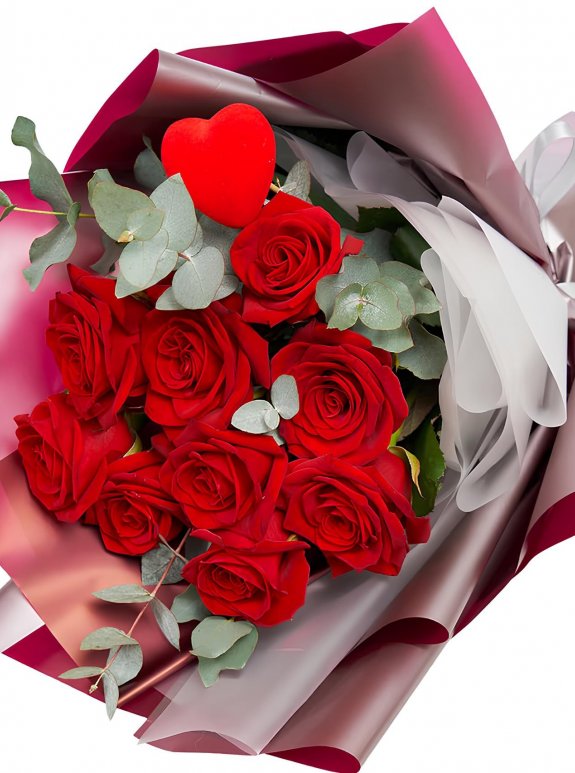 9 Adet Kırmızı Gül Buketi