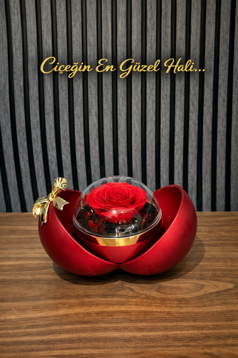 Fiyonklu Premium Hediye Kutusu Solmayan Gül Ve Yüzük Kolye Vs Koymak Için Çekmeceli 