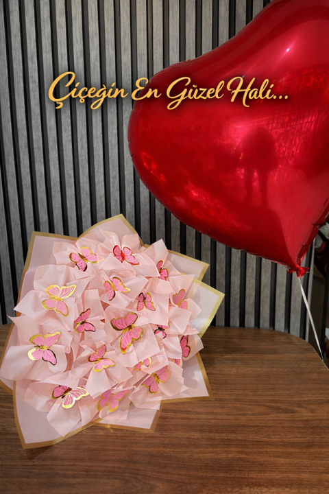 Pembe Kelebek Buketi 