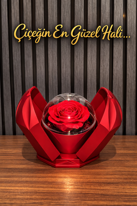 Premium Lüx Yüzük Koymak Için Çerkmeceli Şoklu Gül