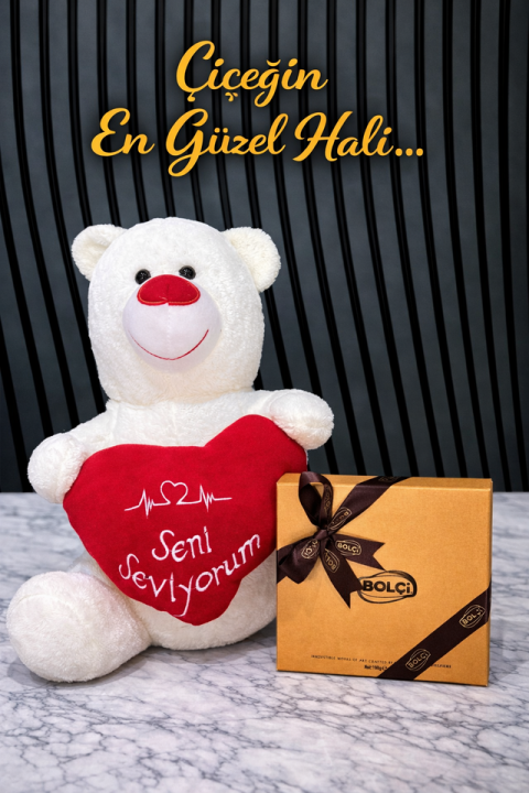 Premium Peluş Ayıcık Ve Çikolata 