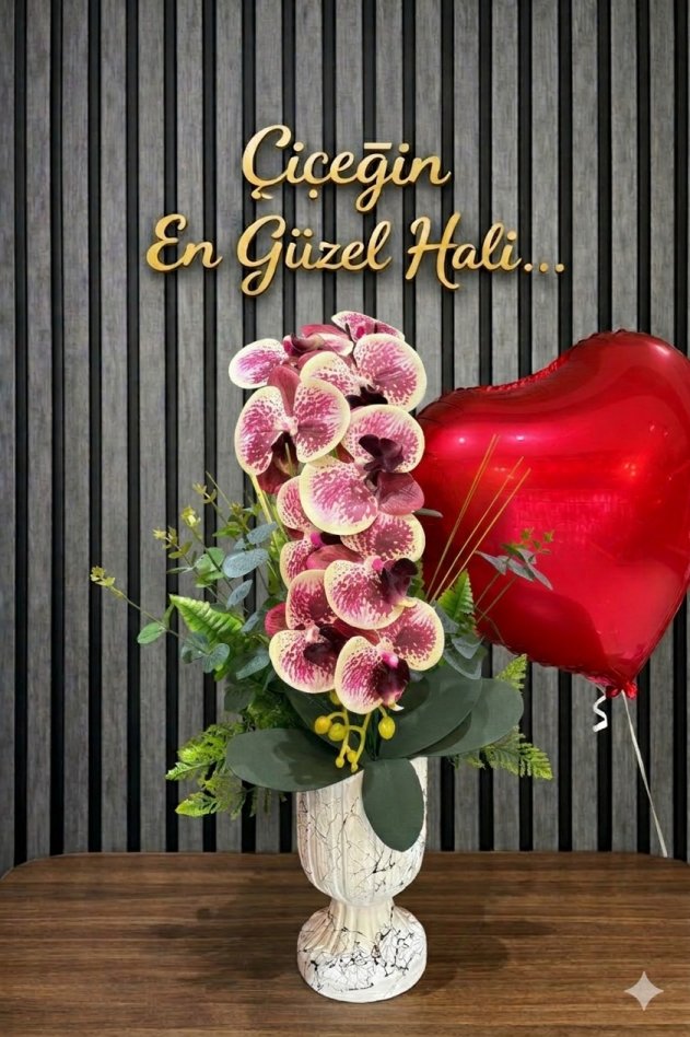 Premium Seramik Saksı Islak Yapay Orkide