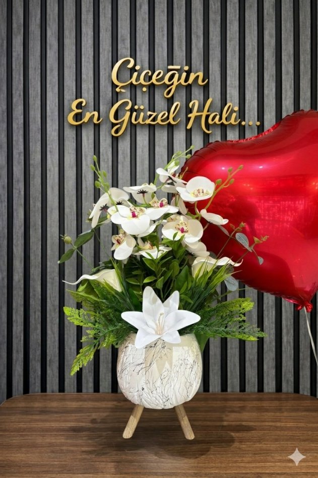 Premium Seramik Saksı Lüx Çiçekler