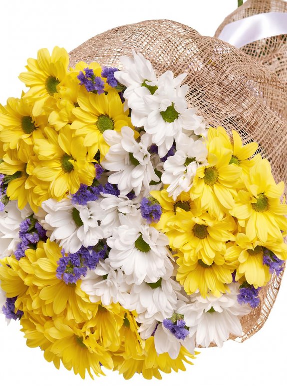 Sarı ve Beyaz Papatya Buketi