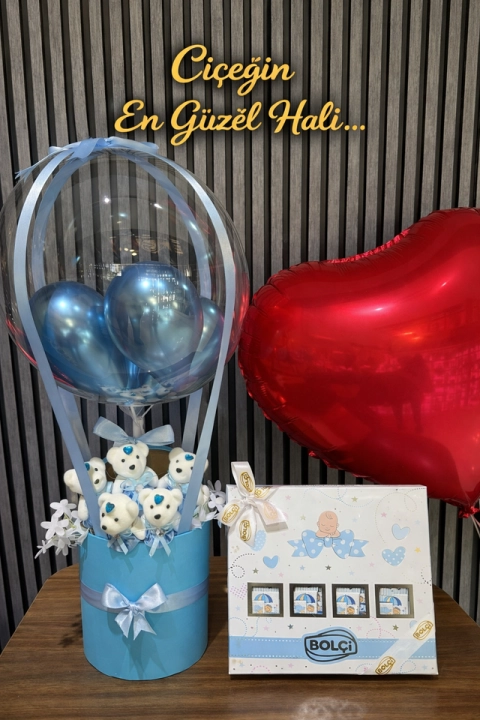Yeni Doğan Erkek Çocuğu Balon Çikolata Paketi 4