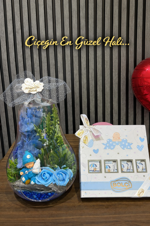 Yeni Doğan Erkek Çocuğu Teraryum Bolçi Çikolata Paket 7