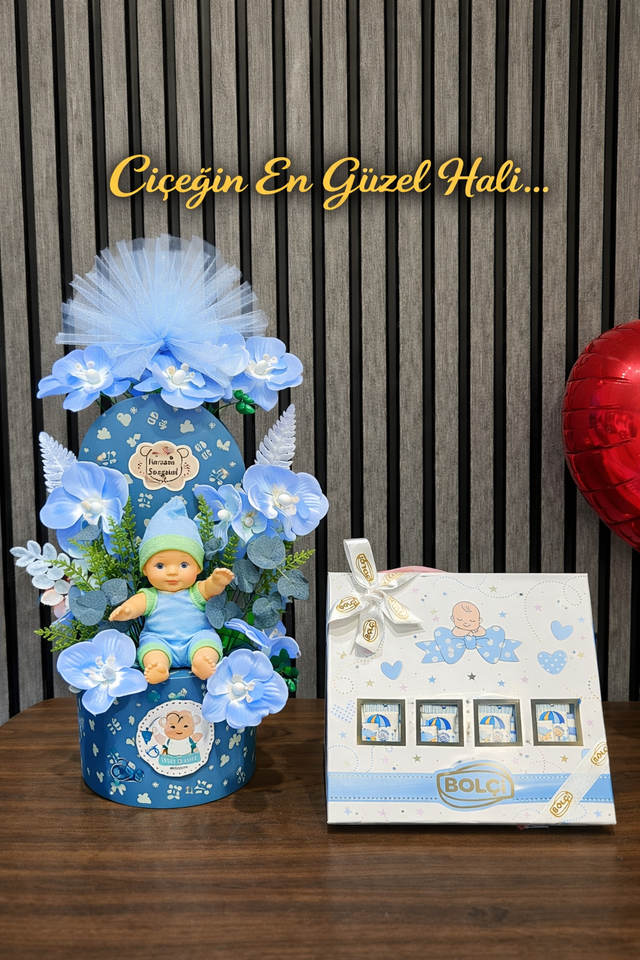 Ywni Doğan Erkek Çocuğu Çiçek Çikolata Paket 8